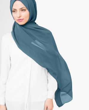 Adriatic Blue Georgette Hijab-HIJABS-InEssence-Regular 27"x70"-MeHijabi.com