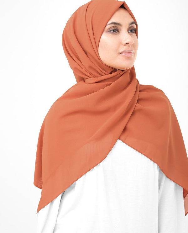 Apricot Orange Georgette Hijab-HIJABS-InEssence-Regular 27"x70"-MeHijabi.com