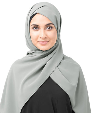 Ash Grey Georgette Hijab-HIJABS-InEssence-Regular 27"x70"-MeHijabi.com