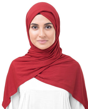 Aurora Red Jersey Hijab-HIJABS-InEssence-Regular 27"x70"-MeHijabi.com