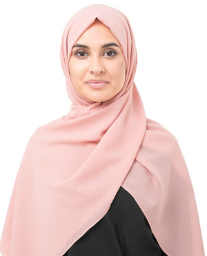 Bridal Rose Georgette Hijab-HIJABS-InEssence-Maxi 40"x70"-MeHijabi.com