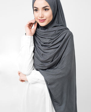 CastleRock Grey Viscose Jersey Hijab-HIJABS-InEssence-Regular 27"x70"-MeHijabi.com