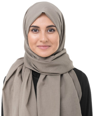 Almondine Beige Cotton Voile Hijab-HIJABS-InEssence-Maxi 40"x70"-MeHijabi.com