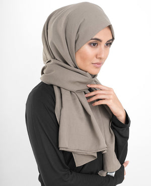 Almondine Beige Cotton Voile Hijab-HIJABS-InEssence-Regular 27"x70"-MeHijabi.com