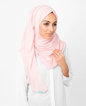 Blossom Pink Cotton Voile Hijab-HIJABS-InEssence-Regular 27"x70"-MeHijabi.com