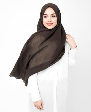 Chestnut Cotton Voile Hijab-HIJABS-InEssence-Maxi 40"x70"-MeHijabi.com