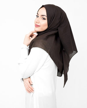 Chestnut Cotton Voile Hijab-HIJABS-InEssence-Regular 27"x70"-MeHijabi.com