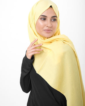 Goldfinch Yellow Cotton Voile Hijab-HIJABS-InEssence-Maxi 40"x70"-MeHijabi.com
