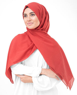 High Risk Red Cotton Voile Hijab-HIJABS-InEssence-Regular 27"x70"-MeHijabi.com