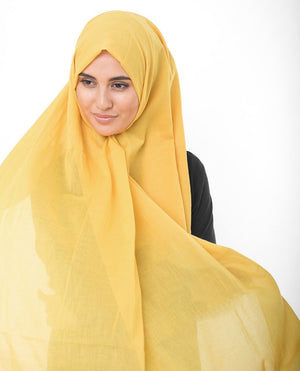 Lemonade Yellow Cotton Voile Hijab-HIJABS-InEssence-Regular 27"x70"-MeHijabi.com