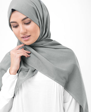Steeple Grey Cotton Voile Hijab-HIJABS-InEssence-Medium-Steeple Grey-MeHijabi.com