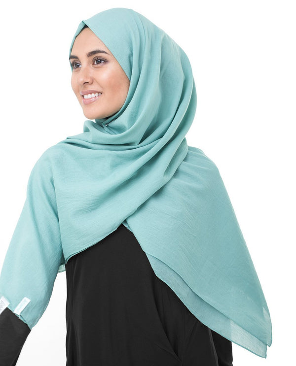 Wasabi Green Cotton Voile Hijab-HIJABS-InEssence-Regular 27"x70"-MeHijabi.com