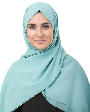 Wasabi Green Cotton Voile Hijab-HIJABS-InEssence-Regular 27"x70"-MeHijabi.com