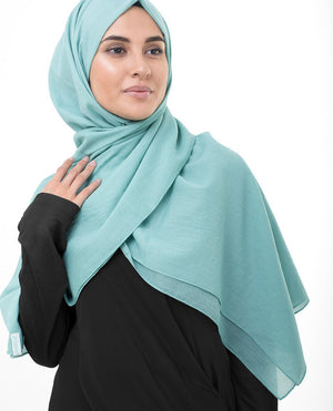 Wasabi Green Cotton Voile Hijab-HIJABS-InEssence-Maxi 40"x70"-MeHijabi.com