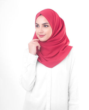 Crimson Red Georgette Hijab-HIJABS-InEssence-Regular 27"x70"-MeHijabi.com