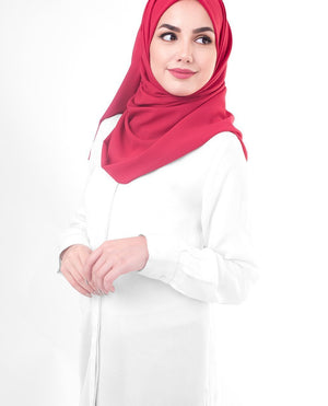 Crimson Red Georgette Hijab-HIJABS-InEssence-Maxi 40"x70"-MeHijabi.com