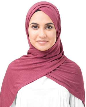 Crimson Red Jersey Hijab-HIJABS-InEssence-Regular 27"x70"-MeHijabi.com
