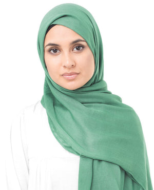 Deep Grass Green Viscose Hijab-HIJABS-InEssence-Regular 27"x70"-MeHijabi.com