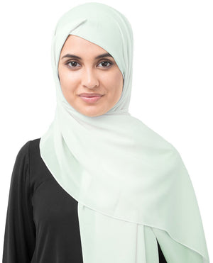 Fairest Jade Green Georgette Hijab-HIJABS-InEssence-Maxi 40"x70"-MeHijabi.com