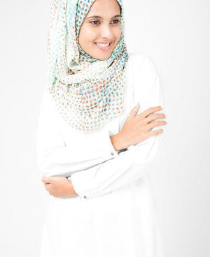 Flamingo White Hijab-HIJABS-Route 01-Regular 27"x70"-MeHijabi.com