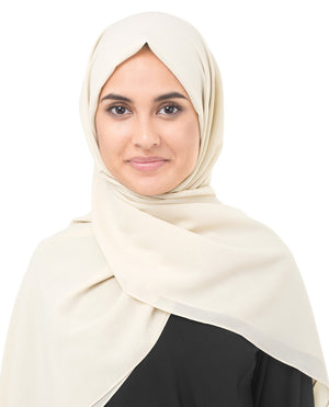 Fog Beige Georgette Hijab-HIJABS-InEssence-Regular 27"x70"-MeHijabi.com