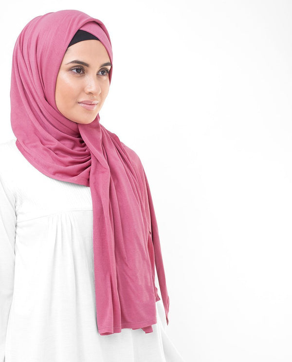 Honeysuckle Pink Jersey Hijab-HIJABS-InEssence-Regular 27"x70"-MeHijabi.com