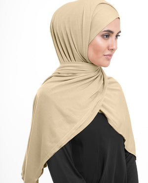 Latte Jersey Hijab-HIJABS-InEssence-Regular 27"x70"-MeHijabi.com