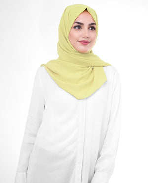 Lemon Grass Georgette Hijab-HIJABS-InEssence-Regular 27"x70"-MeHijabi.com