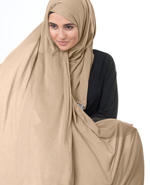 Macaroon Beige Viscose Hijab-HIJABS-InEssence-Maxi 40"x70"-MeHijabi.com