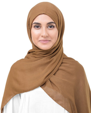 Pumpkin Spice Brown Viscose Hijab-HIJABS-InEssence-Regular 27"x70"-MeHijabi.com
