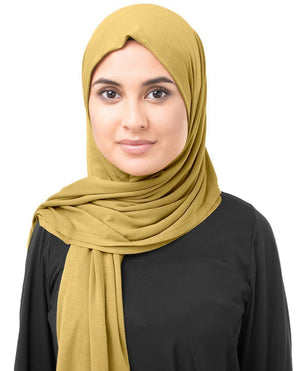 Tawny Olive Gold Jersey Hijab-HIJABS-InEssence-Regular 27"x70"-MeHijabi.com