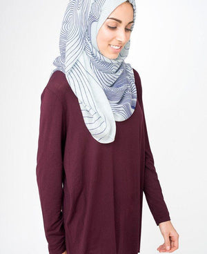 Gardenia Blue Hijab-Hijabs-Route 01-Regular 27"x70"-MeHijabi.com