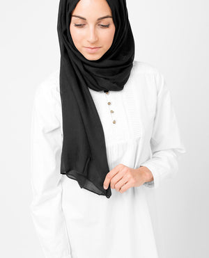 Anthracite Black Viscose Hijab-HIJABS-InEssence-Regular 27"x70"-MeHijabi.com