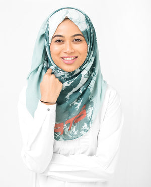 Aqua Abstract Viscose Hijab-HIJABS-Silk Route-Regular 27"x70"-MeHijabi.com