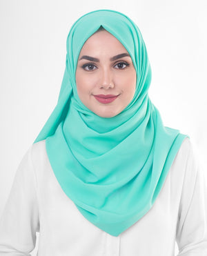 Aqua Green Georgette Hijab-HIJABS-InEssence-Regular 27"x70"-MeHijabi.com
