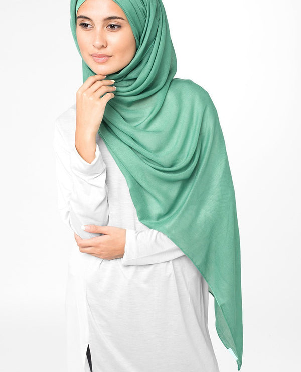 Aqua Green Viscose Woven Hijab-HIJABS-InEssence-Regular 27"x70"-MeHijabi.com
