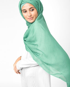 Aqua Green Viscose Woven Hijab-HIJABS-InEssence-Maxi 40"x70"-MeHijabi.com