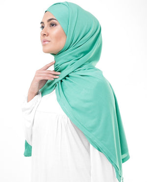 Aqua Turquoise Jersey Hijab-HIJABS-InEssence-Regular 27"x70"-MeHijabi.com
