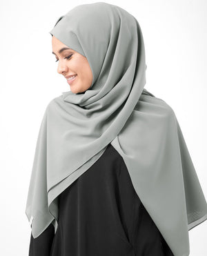 Ash Grey Georgette Hijab-HIJABS-InEssence-Maxi 40"x70"-MeHijabi.com