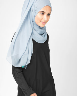 Ashley Blue Chiffon Hijab-HIJABS-InEssence-Regular 27"x70"-MeHijabi.com