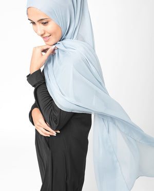 Ashley Blue Chiffon Hijab-HIJABS-InEssence-Regular 27"x70"-MeHijabi.com