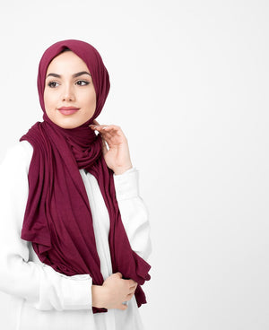 Beaujolais Red Viscose Jersey Hijab-HIJABS-InEssence-Regular 27"x70"-MeHijabi.com