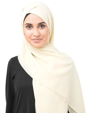 Biscotti Beige Georgette Hijab-HIJABS-InEssence-Regular 27"x70"-MeHijabi.com