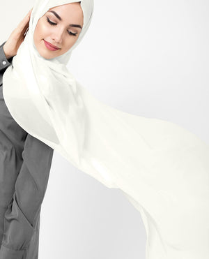 Bit of White Georgette Hijab-HIJABS-InEssence-Maxi 40"x70"-MeHijabi.com