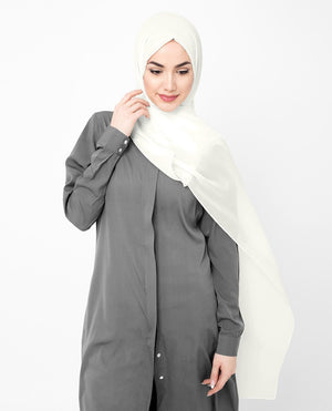 Bit of White Georgette Hijab-HIJABS-InEssence-Regular 27"x70"-MeHijabi.com