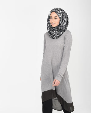 Black and White Hijab-HIJABS-VersaStyle-Regular 27"x70"-MeHijabi.com