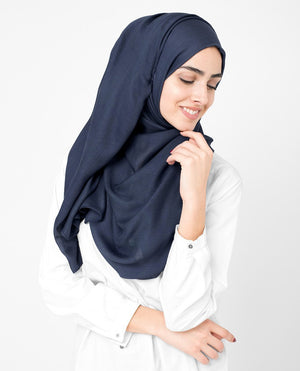 Black Iris Blue Viscose Hijab-HIJABS-InEssence-Regular 27"x70"-MeHijabi.com