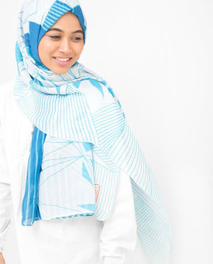 Imperial Blue & Winter Sky Contour Hijab-HIJABS-Route 01-Regular 27"x70"-Blue-MeHijabi.com