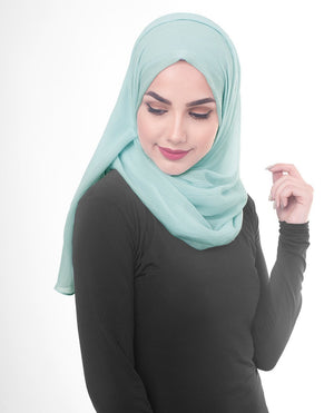 Blue Glow Chiffon Hijab-HIJABS-InEssence-Regular 27"x70"-MeHijabi.com