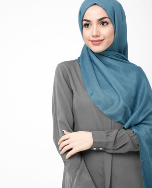 Blue Steel Viscose Woven Hijab-HIJABS-InEssence-Regular 27"x70"-MeHijabi.com